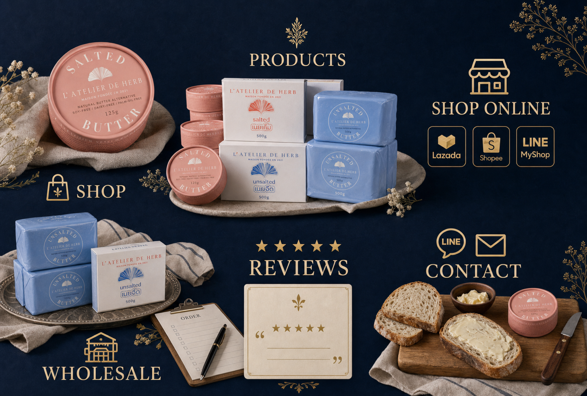 VG Saveur product lineup and shopper-facing product collage.